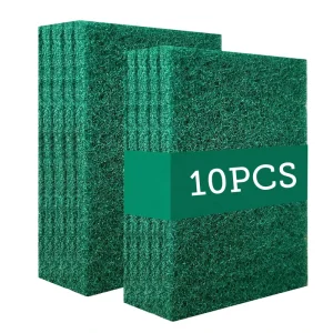 Kitchen Scour Pad Cleaning Scrub Pads Sponge Abrasive Green Durable Scouring Pad Scourer for Household Commercial Use