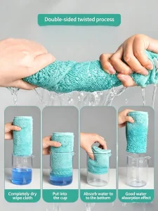 Kitchen Special Microfiber Cleaning Cloths Reusable Absorbent Oil Resistant Cleaning Towels for Dishes Kitchen Cleaning Cloths