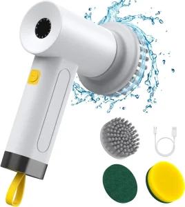 Kitchen Spin Scrubber Usb 4 in 1 Handheld Cleaner Bathroom Clean Brush Electric Cleaning Brush for Dishwashing Sink Tile Glass