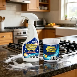 Kitchen Stove Heavy Oil Stain Cleaner Liquid Powerful Degreaser Cooking Utensil Stain Removal Burnt on Food Remover Spray