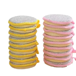 Kitchen Sustainable Double Sided Dishwashing Sponge Scouring Pad for Pot Cleaning Cloth and Towel
