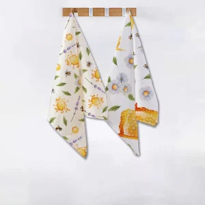 Kitchen Tea Towel Digital Print Cotton Fabric Eco Friendly Quick Dry Multi Purpose Cleaning & Drying Towel Customizable Design