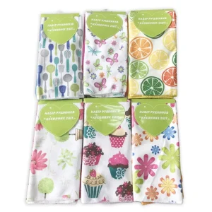 Kitchen Tea Towel Dish Cloths Stock Designs Custom Print Available Cotton or Microfiber Printed Plain Solid Color