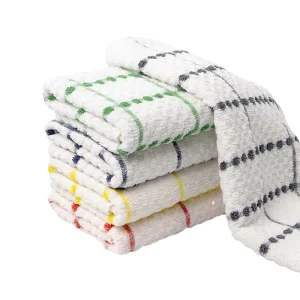 Kitchen Tea Towel Quick Dry Cotton Eco Friendly Cleaning Cloth Highly Absorbent Woven Antimicrobial for Kitchen Use