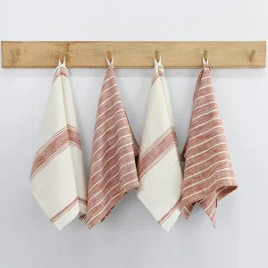 Kitchen Tea Towel Set Factory Custom-made Printed Striped Quick-Dry Eco-Friendly Cotton Dish Towels BSCI Oeko-Tex
