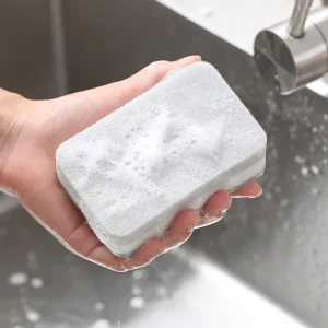 Kitchen Thick Scrubber Pad Dish Pan Pot Washing Scrub Sponge High Water Absorption Polyester and Cloth Scouring Sponges