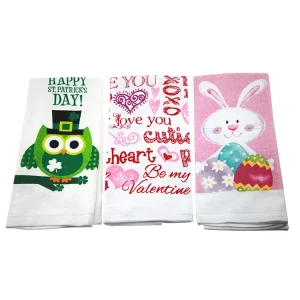 Kitchen Towel Customized Silkscreen Cotton Kitchen Hand Towels High Absorbent Dish Cloth Tea Towels