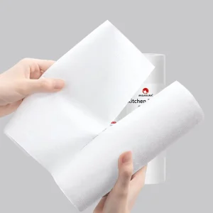 Kitchen Towel Strong Oil Absorption Embossed Polyester Wood Pulp Kitchen Disposable Towel Roll