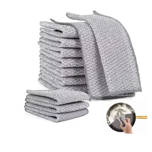 Kitchen Towel Washing Dish Car Cleaning Towel Rags Wire Cloths Dishcloth Wipe Gray Bamboo Cleaning Cloth