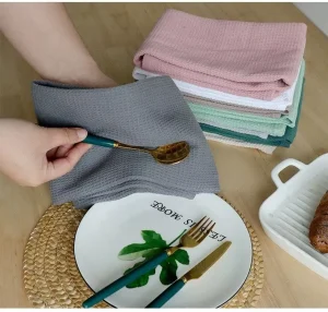 Kitchen Towels 100% Cotton Lint Free Waffle High Absorbent Tea Towels Perfect for Dish Baking Crafting