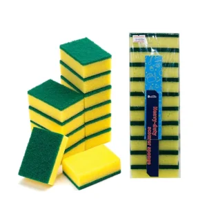 Kitchen Use Sponge Scouring Pads Double Side Cleaning Sponge with Scouring Pads