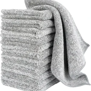 Kitchen and Car Cleaning Multi Functional Gray Cloth Microfiber Dishcloth Wipe Bamboo Fiber Towel for Dishwashing Car Washes