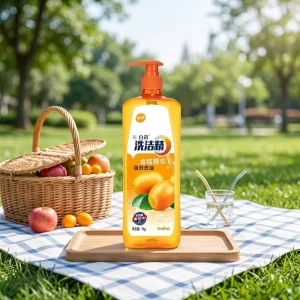 Kumquat Scent Antibacterial Dishwashing Liquid Micro Particle Degreaser Non Phosphate Food Grade Kitchen Cleaner