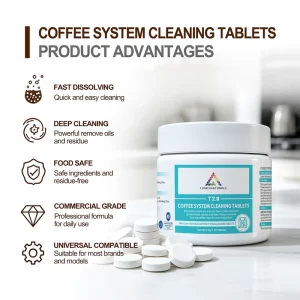 LUMENNATURALE Eco friendly Coffee Machine Cleaner Effervescent Tablets 2g (ISO Certified 80% Active Ingredients) for Commercial