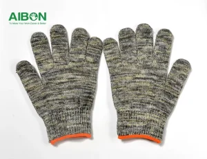 Labor Protection Knitted Wet Thick Latex Coated Skin Color Cleanroom String Cotton Polyester Gloves