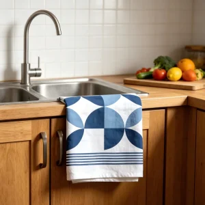 Large Size Custom Design Plain Weave Cotton Tea Towel Highly Absorbent Quick Dry Cleaning Flat Woven Kitchen Tea Dish Towel