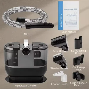 Latest Wet Dry Dual Use Steam Cleaning 1700W Portable Carpet & Upholstery Cleaner for Household Spill Spot Cleaning