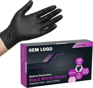 Latex Free 5mil Household Disposable Black Nitrile Gloves Clean Food Handling Waterproof Oil Resistant Kitchen Gloves