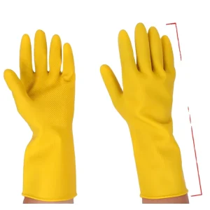 Latex Medium Thickness Household Kitchen Dish Washing Gloves Reusable Soft Natural Latex House Cleaning