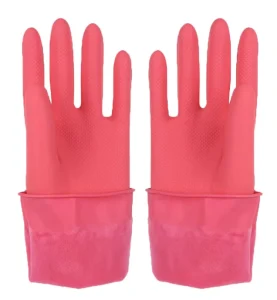 Latex household flocking gloves water resistant and slip resistant suitable for household cleaning