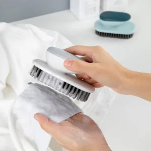 Laundry Brush with PBT Bristles Efficient Stain Remover for Collars and Sleeves Ergonomic Plastic Handle (6.5×11.5cm)