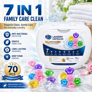 Laundry Detergent Pods 7 in 1 Liquid Washing Capsules 10g Strong Stain Removal for Washing Machine & Hang Wash OEM ODM Available