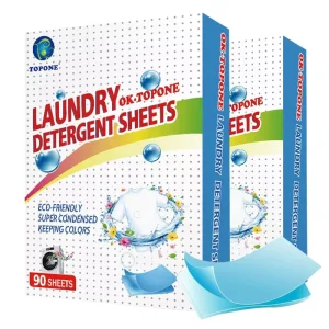 Laundry Detergent Sheets 3 in 1 Solid Apparel Detergent Fabric Softener with Natural Scent 90 Count Box