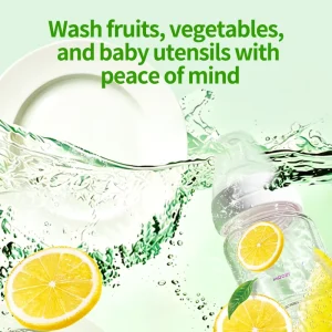 Leak Proof Easy Pour 500ml Inverted Bottle Dishwashing Liquid, Eco Biodegradable Fruit Vegetable Wash