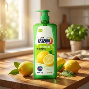 Lemon Scent Dishwashing Liquid Antibacterial Heavy Duty Degreaser Eco Friendly Disposable Food Grade Phosphate Free Cleaner