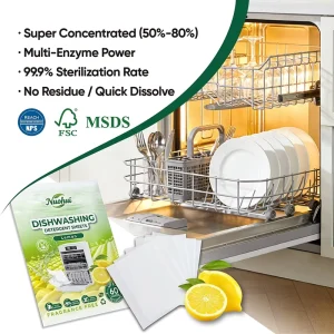 Lemon Scent Plastic free Biodegradable Sustainable Kitchen Household Supplies Solid Dish Cleaning Sheets