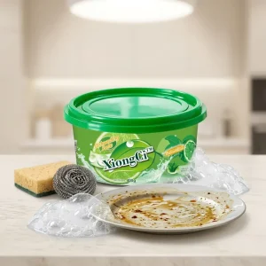 Lemon Scented Eco Friendly Dishwashing Paste Strong Grease Remover with Anti Bacterial Cleaning Power