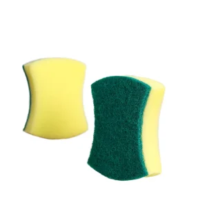 Light Duty Waist Shape Double Sided Kitchen Cleaning Sponge Scouring Pad