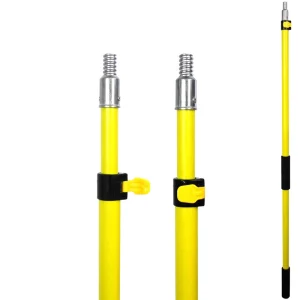 Lightweight Fiberglass Telescopic Extension Pole Adjustable Locking Handle Threaded Tip for Paint Roller Duster Cleaning Tools