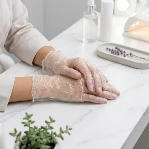 Lightweight HDPE Poly Gloves Tear Resistant Disposable Plastic Gloves for Beauty Salon Hair Dye Tattoo Parlor Nail Art Supplies