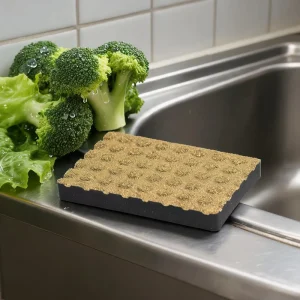 Lightweight Rectangle Sponge Scrubber with Non Scratch Glass and Porcelain Cleaning Dish Pot Scouring Pad