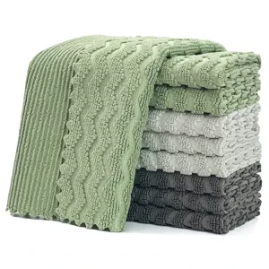 Lint Free Kitchen Dishwashing Rag Double Side Microfiber Cleaning Cloth Non Scratch Dish Cloths
