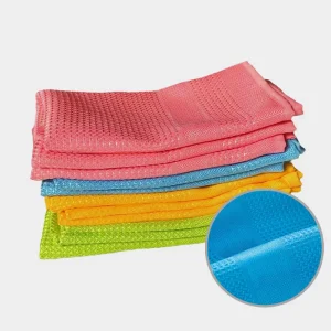 Lint Free Knitted Quick-Dry Plain Microfiber Kitchen Towels for Household Use