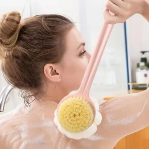 Long Handle Bath Brush with Hand Design PP Material Shower Sponge Exfoliating Scrub Massager Skin Cleaning Tool Bath Back Room