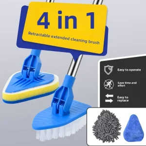 Long Handle Clean Brush Multifunctional Floor Cleaning Adjustable Telescopic Pole for Bathtub Bathroom Cleaning Tools