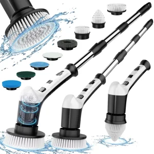 Long Handle Cordless Electric Cleaning Brush Multifunctional Household Spin Scrubber Kitchen Cleaning Tool Made of Plastic