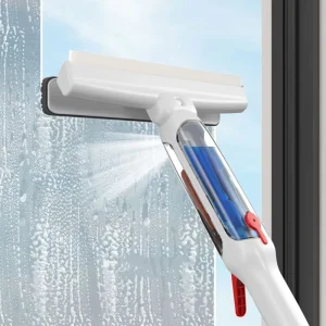 Long Handle Double Use Spray Window Cleaning Microfiber Rubber Glass Spray Scraper Wiper Squeegee Window Cleaner