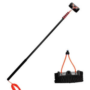Long Handle Retractable 5m Telescopic Eco Friendly Water Fed Aluminum & Plastic Solar Panel Cleaning Brush