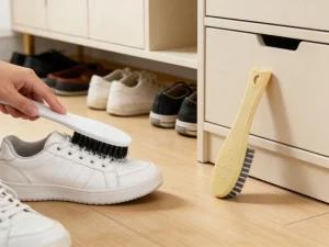 Long Handle Shoe Cleaning Brush With Hanging Loop Heavy Duty Bristles for Sneakers and Household Use