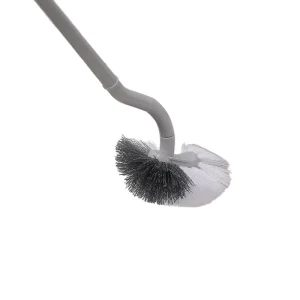 Long Handle Wall Mounted Household Bathroom Cleaning Brush Plastic Toilet Brush with No Dead Ends Easy No Drill Installation