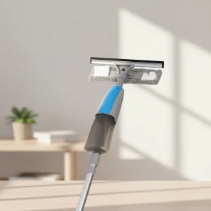 Long Handle Window Cleaning Mop Spray Scraper Design 410ML Water Tank Household Glass Washer