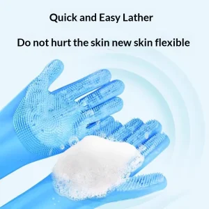 Long Heat-Resistant Reusable Waterproof Silicone Kitchen Gloves for Household Cleaning and Dishwashing Everyday Chores