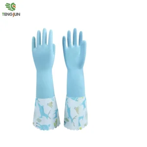 Long Latex Waterproof Household Gloves with Long Cuff Thin Smooth Texture for Home Cleaning