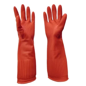 Long Rubber Latex Medium Thickness Waterproof Dishwashing Gloves Durable for Household Cleaning