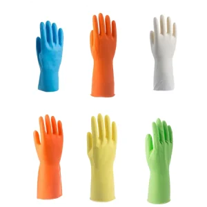 Long Sleeve Non Slip Grip Waterproof Cleaning Washing Bath Household Rubber Latex Gloves for Women