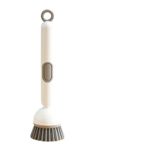 Long handled Liquid Adding Rotating Polyester Pot Brush Kitchen Specific Cleaning Brush Non Greasy Non Damaging Multi Functional